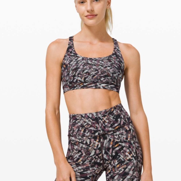 Lululemon Energy Bra in Pink Kaleidoscope Size 4 - Picture 3 of 6